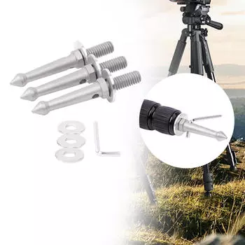 3 шт. Ножки штатива для камеры, крепежные винты, противоскользящие шипы для моноподов, заземление 3/8