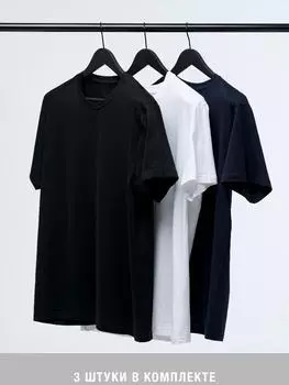 3 шт. однотонная повседневная мужская футболка с круглым вырезом и короткими рукавами, футболки