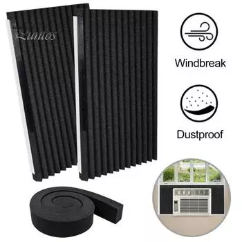 3 шт., оконный кондиционер, пенопластовая изоляция, комплект уплотнений боковых панелей, энергосберегающие блоки переменного тока универсального размера, изоляционные панели чёрный