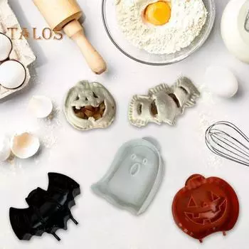 3 шт. осенние ручные формы для пирога, набор прижимных лапок для теста, карманные формы для пирога, тыква, летучая мышь, призрачные формы, без BPA, набор формочек для печенья на Хэллоуин 3 Pcs