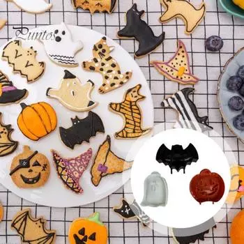 3 шт. осенние ручные формы для пирога, набор прижимных лапок для теста, карманные формы для пирога, тыква, летучая мышь, призрачные формы, без BPA, набор формочек для печенья на Хэллоуин 3 Pcs