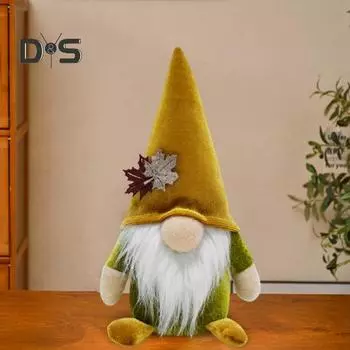 3 шт. Осенняя кукла-гном, плюшевое безликое украшение в виде гнома с подсолнухом и кленовым листом, осеннее украшение для куклы на День благодарения, рождественский декор золотистый