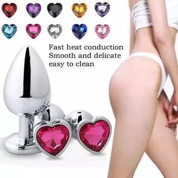 3 шт. Основание в форме сердца с рожковым камнем для анальной игры и розы