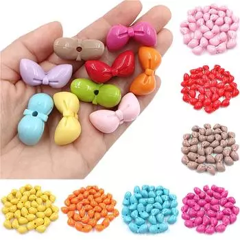 3 шт./пакет, однотонные большие бусины в форме галстука-бабочки, акриловые бусины с бантом для самостоятельного изготовления ювелирных изделий, подарок ручной работы красный