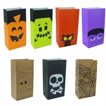 3 шт. Пакеты для конфет на Хэллоуин, сувениры для вечеринки, шоколадные бумажные пакеты для детского фестиваля, 9 шт. случайных random
