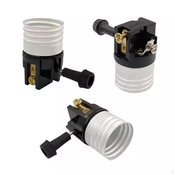 3 шт. патрон для лампы E26, легкий, запасные части, поворотная ручка переключателя, прочная для стола two stage switch