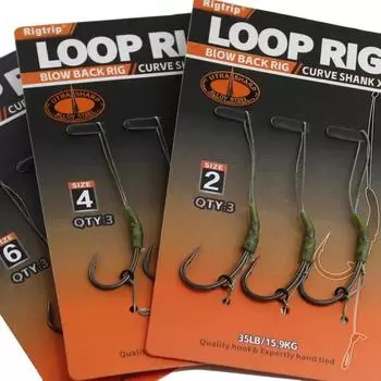 3 шт. петлевая оснастка для ловли карпа 35 фунтов/15,9 кг, готовая к использованию мягкая секция крючка, изогнутый крючок, размер 2, 4, 6, для снастей для ловли карпа