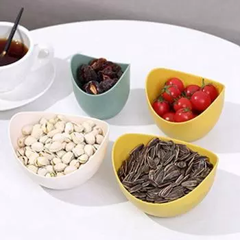 3 шт. Пластиковая фруктовая чаша, штабелируемый поднос, креативная тарелка для закусок, конфеты зелёный