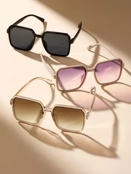 3 шт. Пластиковые модные квадратные оправы для женщин, солнцезащитные очки для повседневной жизни, мужские аксессуары.