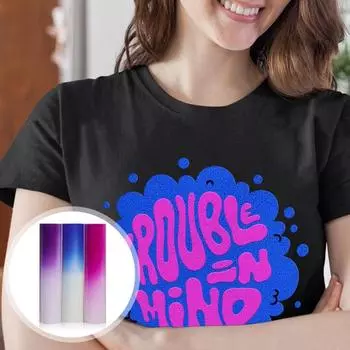 3 шт. пленка с надписью, меняющая цвет, слоеный винил, теплопередающий, чувствительный к солнечному свету, 3D пенящийся винил для подарков своими руками