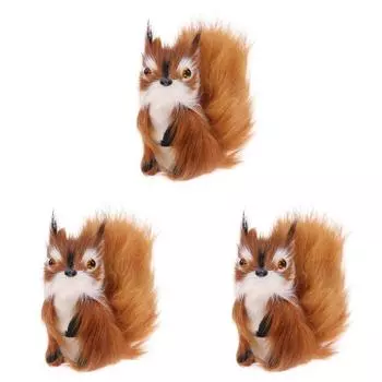 3 шт. плюшевая искусственная белка коллекционное животное легкое для дома Orna