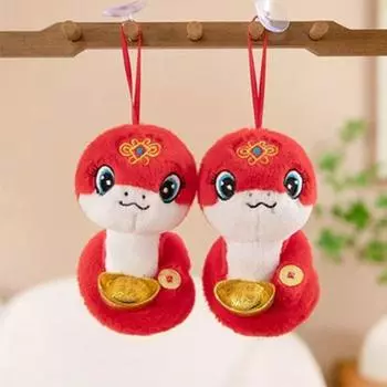 3 шт. плюшевая кукла змея счастливый знак зодиака мягкие игрушки талисман кулон 2025 висит