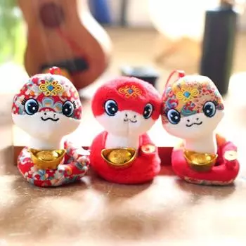 3 шт. плюшевая кукла змея счастливый знак зодиака мягкие игрушки талисман кулон 2025 подвесные украшения
