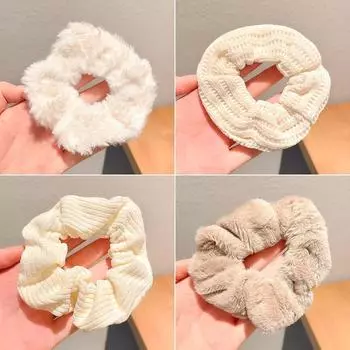 3 шт., плюшевая резинка для волос в корейском стиле, резинка для волос на толстой кишке, женская резинка для волос, высокоэластичная веревка для волос, эффектная повязка на голову