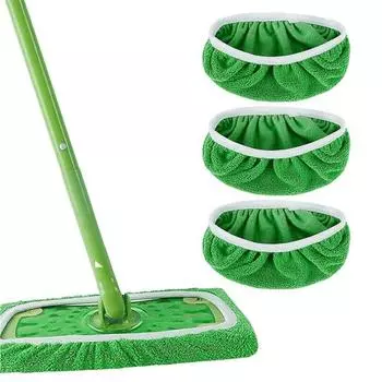 3 шт. подметальная накладка для швабры, превосходная впитывающая способность, простота обслуживания, моющаяся, простая установка, замена накладки на швабру S зелёный