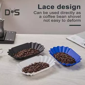 3 шт. поднос для кофейных зерен, легко чистящийся многоразовый износостойкий держатель для кофейных зерен для черпания и взвешивания кофейных зерен чёрный