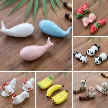 3 шт., подставка для палочек для еды, мультяшный креативный милый очаровательный внешний вид, керамика, подставка для палочек для еды, украшение для дома