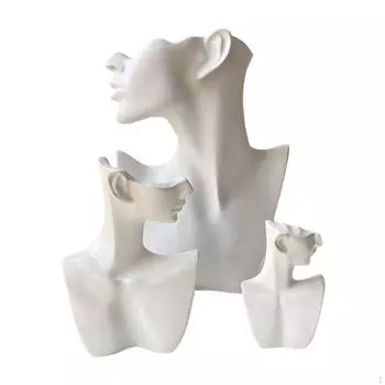 3 шт. Подставка для ювелирных изделий Голова/Бюст Портрет Портативный Орнамент Ожерелье Дисплей Модель Органайзер для бюстгальтера белый