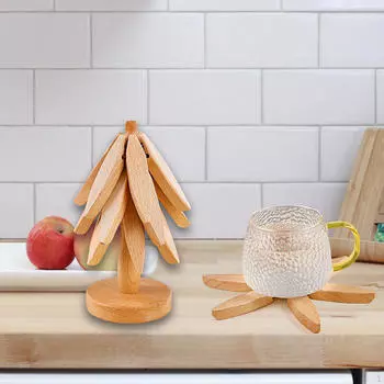 3 шт. подставка для защиты стола, складной изоляционный коврик для посуды, кухни walnut color