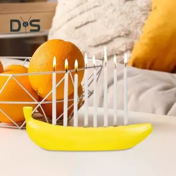 3 шт. подсвечник в форме банана с 9 отверстиями ханукальная менора ханукальный подсвечник в форме банана для каминной полки обеденного стола шкаф 3pcs