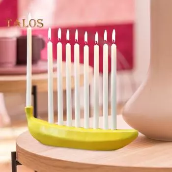 3 шт. подсвечник в форме банана с 9 отверстиями ханукальная менора ханукальный подсвечник в форме банана для каминной полки обеденного стола шкаф 3pcs