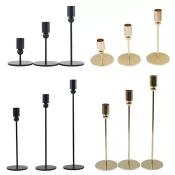 3 шт. Подсвечники для столбовых свечей Элегантные для каминной вечеринки Настольные