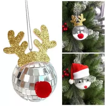 3 шт. подвеска из рогов лося зеркальные рождественские шары с рогами оленя рождественские подвесные украшения для праздника