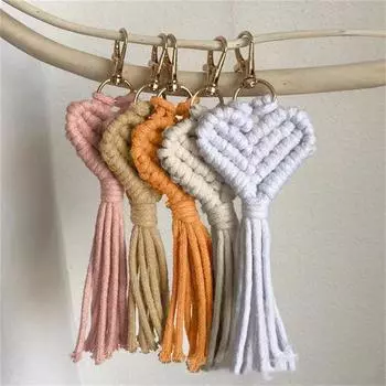 3 шт. подвеска с кисточками модный плетеный брелок ручной работы ювелирные аксессуары довольно прочный милый вязаный брелок One Size оранжевый