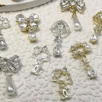 3 шт. подвески для ногтей сверкающие потрясающие визуальные эффекты ультралегкие креативные формы широкое применение DIY сплав блестящий бант-узел стразы украшения для ногтей