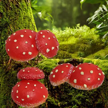 3 шт., подвески в виде садовых грибов, микропейзаж, подвеска для двора, искусственные грибы, миниатюрные