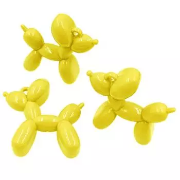 3 шт. подвески в виде собак из воздушных шаров конфетного цвета для сережек, ожерелий, ювелирных изделий, материалов для самостоятельной работы жёлтый