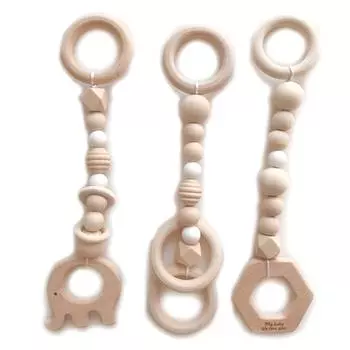 3 шт., подвесной мобильный колокольчик-погремушка, детская игрушка для кроватки, коляски, карусель, деревянный колокольчик, милый кулон для новорожденных 3/6/9 м + белый