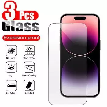 3 шт. полное покрытие закаленное стекло для iphone 15 Pro Max 14 13 Pro Защитная пленка для экрана для iphone 11 12 Pro 7 8Plus XR XS Max стекло Huawei P Smart 2019 чистый