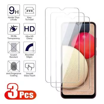 3 шт. полное закаленное стекло для Samsung Galaxy A02 A12 A22 A32 A42 A52 A72 Защитная пленка для экрана M12 M22 M32 M42 M52 M62 For Samsung A12 чистый
