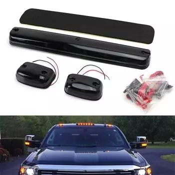 3 шт. Полностью янтарный светодиодный габаритный фонарь на крышу кабины для GMC Sierra 2500HD 3500HD 2007-2020