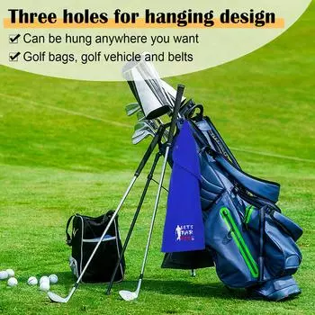 3 шт. Полотенце для гольфа Мягкое вышитое полотенце для гольфа с зажимом Забавное полотенце для гольфа Подарки Микрофибра Впитывающее Чистое Полотенца для мячей для гольфа Гольф H