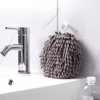 3 шт. Полотенце для рук из синели с подвесным шнуром, хорошо впитывающее воду, компактное