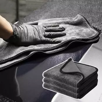 3 шт. полотенец для чистки автомобиля, легко впитывают воду, не оставляют следов, двухслойные