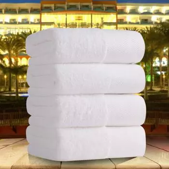 3 шт. полотенец для лица из 100% хлопка, утолщенные белые банные полотенца для семейных отелей 3pcs 35x75cm белый