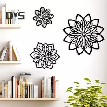 3 шт., полый черный цветок, украшение на стену, домашний офис, гостиная, крытый и открытый сад, настенное искусство, металлический цветочный подвесной орнамент, подвеска, рождественский подарок 3pcs чёрный