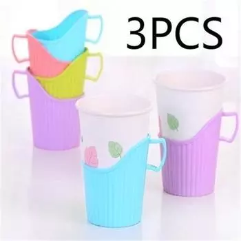 3 шт. пористый пластиковый одноразовый держатель для бумажных стаканчиков тепло-холодная изоляция