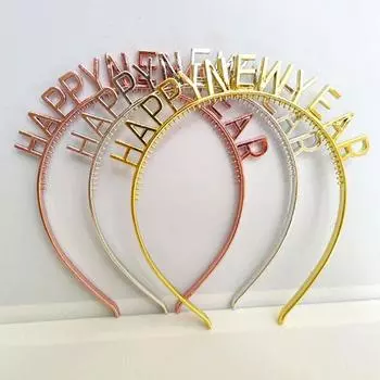 3 шт., повязка на голову со стразами и буквами, повязка на голову с новым годом, головной убор, аксессуары для волос