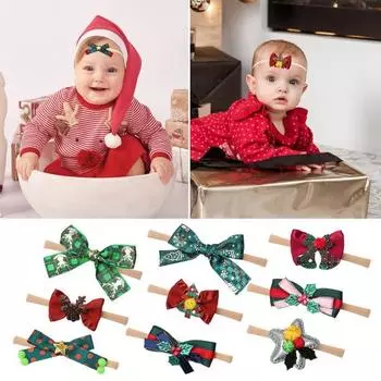 3 шт. повязки на голову для девочек с бантом и буквенным принтом, головные уборы для новорожденных, эластичные аксессуары для волос ручной работы A