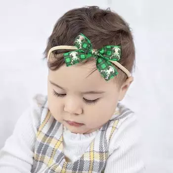 3 шт. повязки на голову для девочек с бантом и буквенным принтом, головные уборы для новорожденных, эластичные аксессуары для волос ручной работы