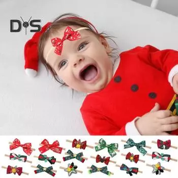 3 шт. повязки на голову для девочек с бантом и буквенным принтом, головные уборы для новорожденных, эластичные аксессуары для волос ручной работы D