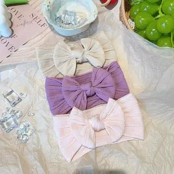 3 шт. Повязки на голову с бантами для маленькой девочки, повязка-тюрбан для новорожденного, аксессуар для волос, детская повязка для волос, уличная повязка на голову для малышей и детей, аксессуары для волос