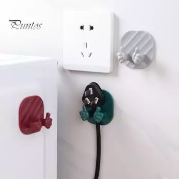 3 шт. практичных крючков для хранения шнура питания креативной формы широкого применения креативные полки для хранения шнура питания в форме большого пальца бытовые принадлежности белый