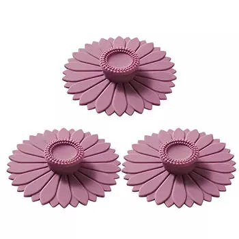 3 шт. практичных силиконовых чехлов для чашек, гибкие чехлы для кружек в форме подсолнуха, универсальные крышки для чашек для заварочных чайников, кофе One Size фиолетовый