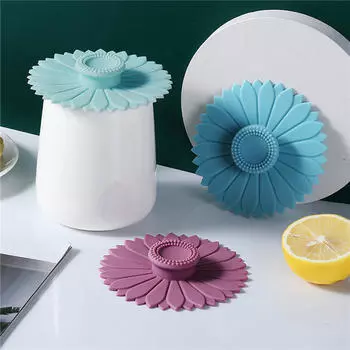 3 шт. практичных силиконовых чехлов для чашек, гибкие чехлы для кружек в форме подсолнуха, универсальные крышки для чашек для заварочных чайников, кофе One Size фиолетовый