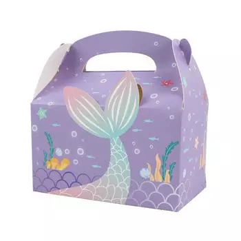 3 шт. Праздничная подарочная коробка с изображением русалки и ракушки, подводного мира, подарочная коробка для вечеринки, коробка конфет, летняя ручная подарочная коробка other